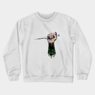 Pipette in Power Fist with Electrophoresis Gel PCR Science Biology Crewneck Sweatshirt